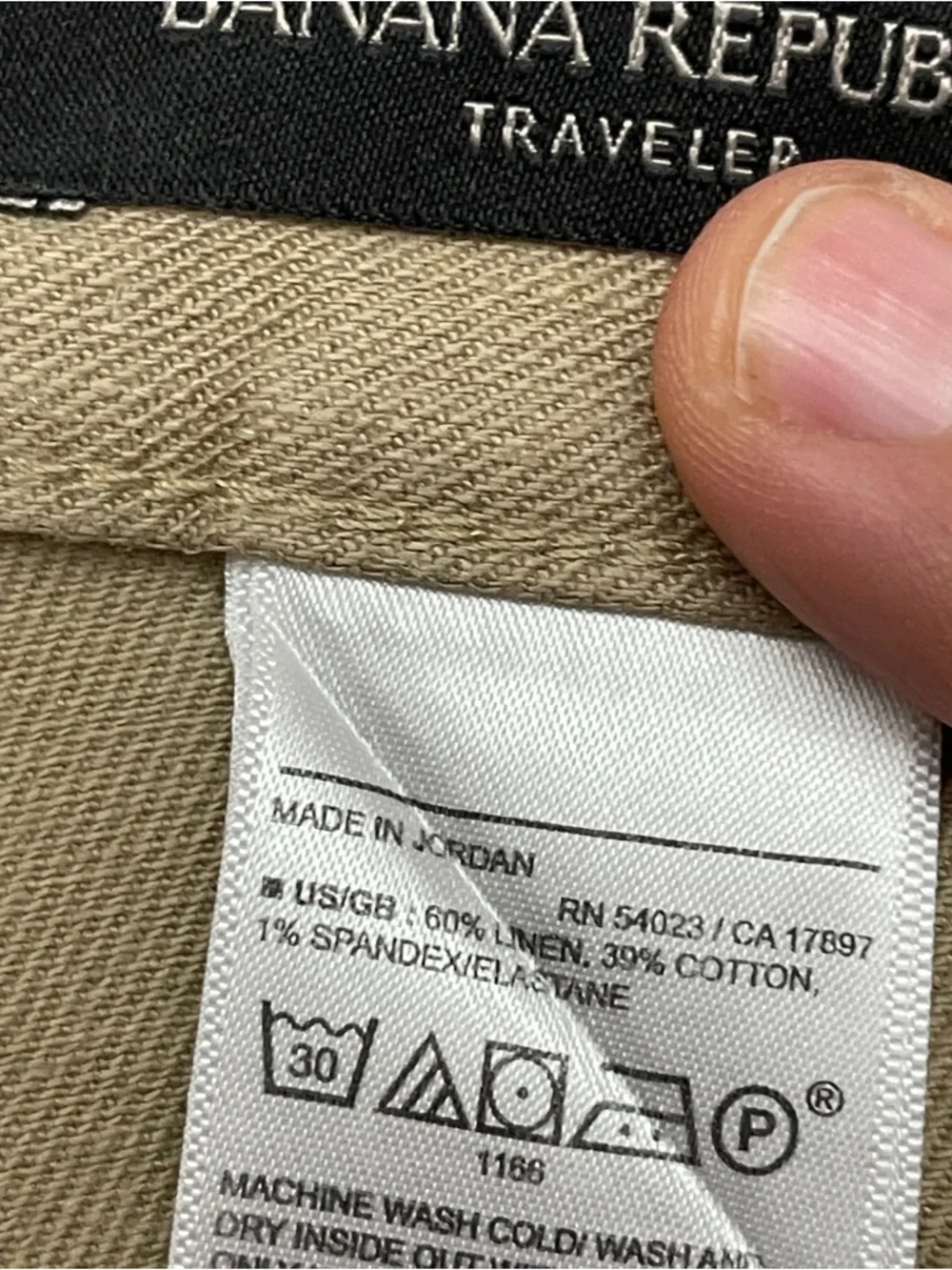 Banana Republic Traveler Linen Blend Pants Men 35x32 Tan